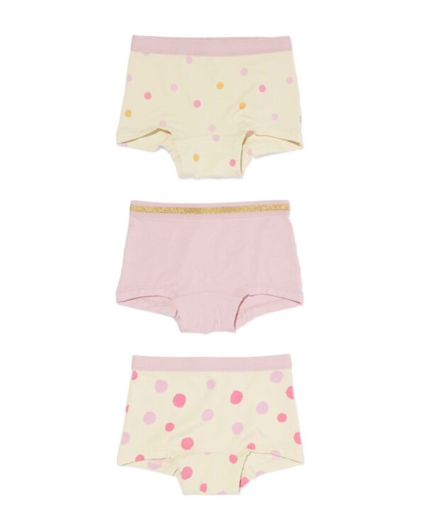 HEMA Kinder Boxers Stretch Katoen Met Glitters - 3 Stuks (beige)