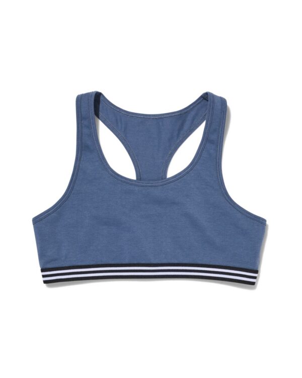 HEMA Tiener Croptop Stretch Katoen (blauw)