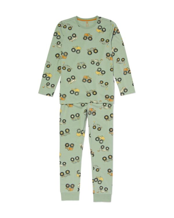 HEMA Kinder Pyjama Auto&apos;s (lichtgroen)