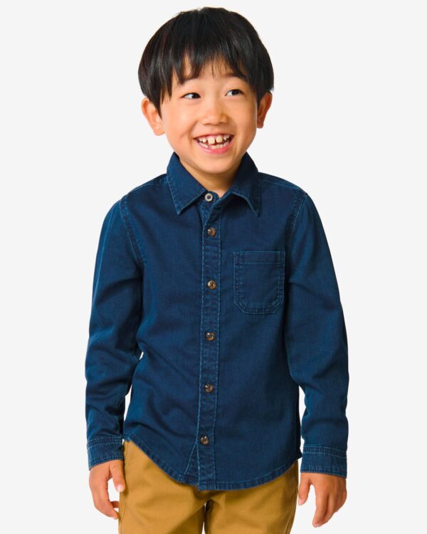 HEMA Kinder Denim Overhemd Blauw (blauw)